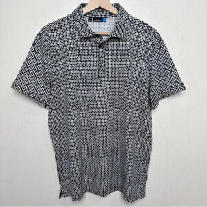 J. Lindeberg  Mens Xlarge Tour Tech Slim Fit Geometric Print Polo Shirt